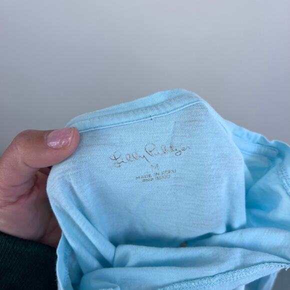 Lilly Pulitzer Girls Mini Finn T-Shirt Blue Oasis M 6-7 - Picture 3 of 4